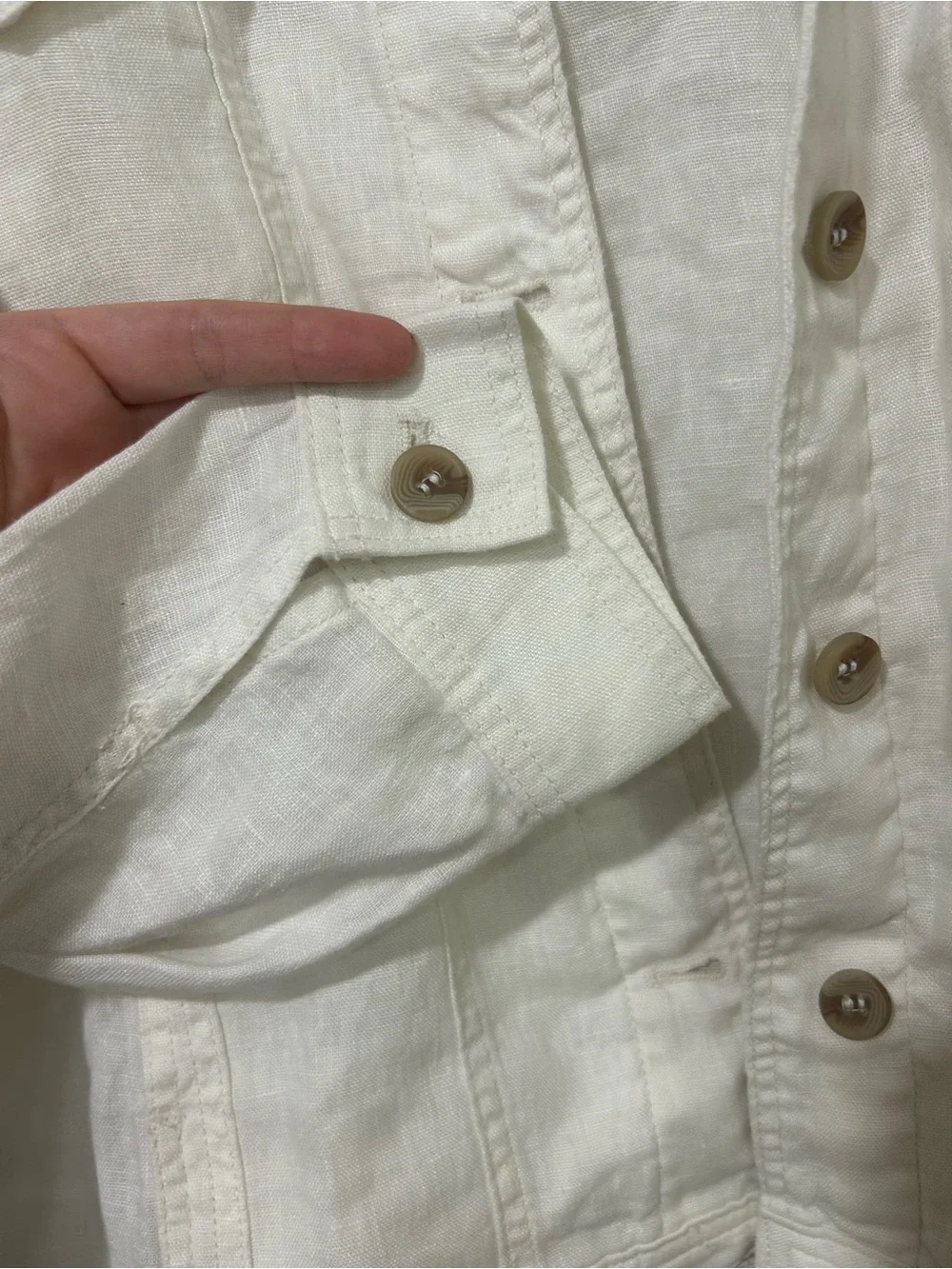 100% Linen 2X PLUS Jacket Coastal Quiet Luxury Coldwater Creek White